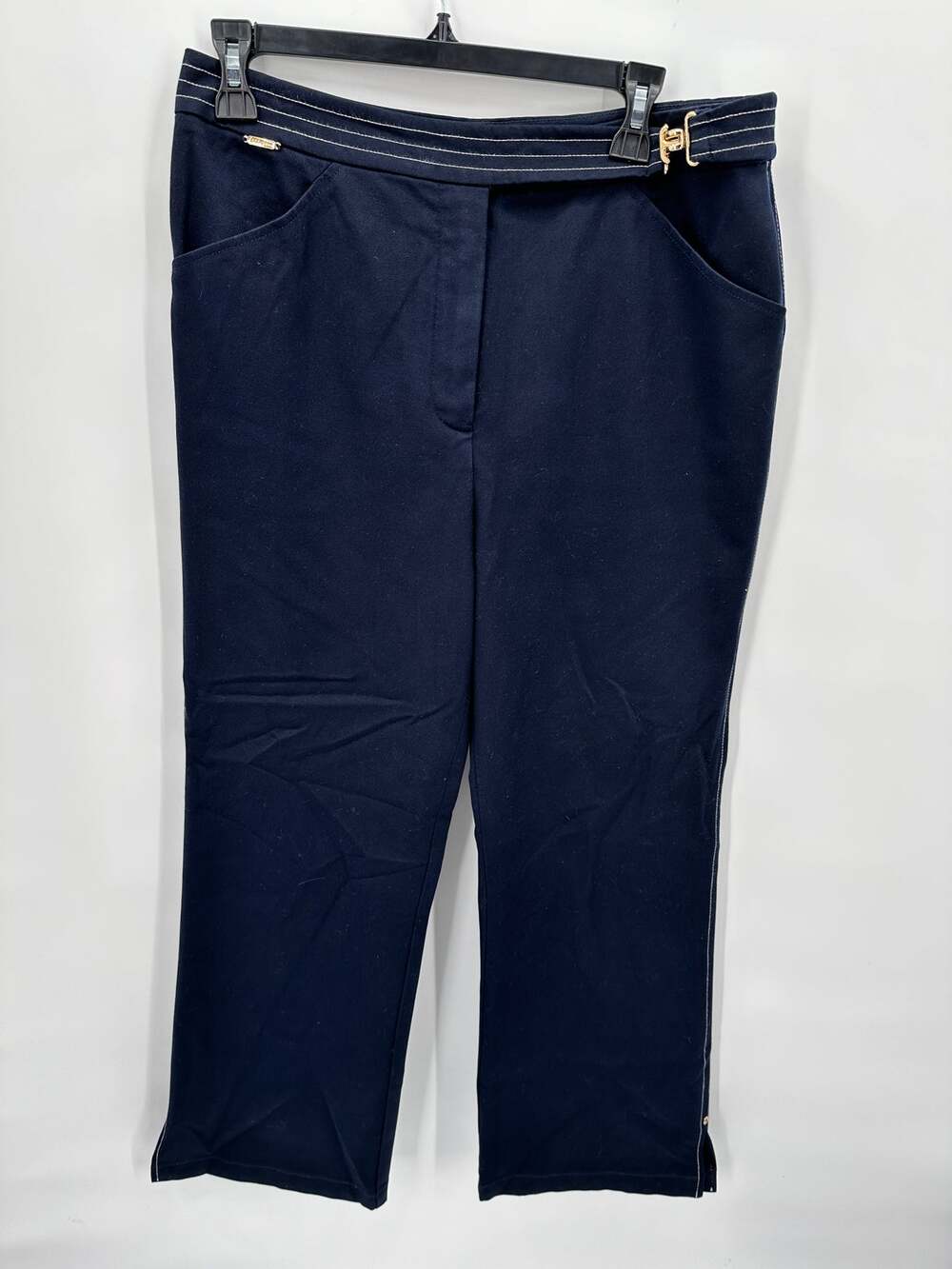 ST. JOHN SPORT by Marie Gray Navy Wide Leg Pants // 12